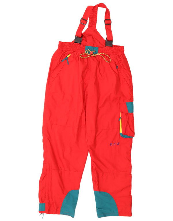 vintage Mens Dungarees Ski Pantalon Grand Nylon Rouge