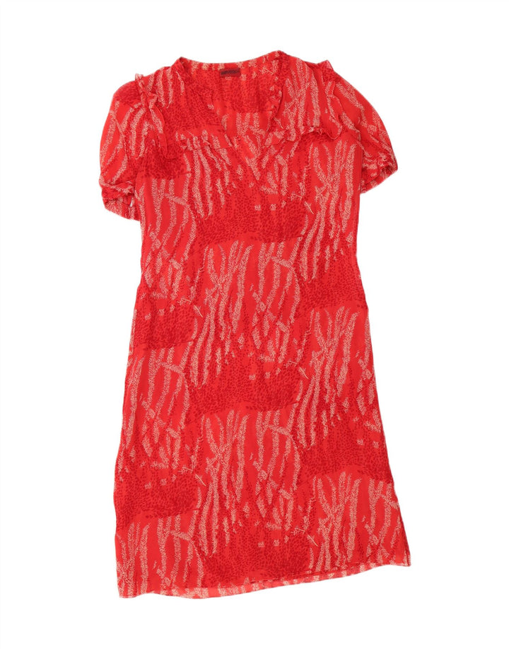 HUGO BOSS Womens Abstract Pattern Shift Dress UK 12 Medium Red Vintage Hugo Boss and Second-Hand Hugo Boss from Messina Hembry 