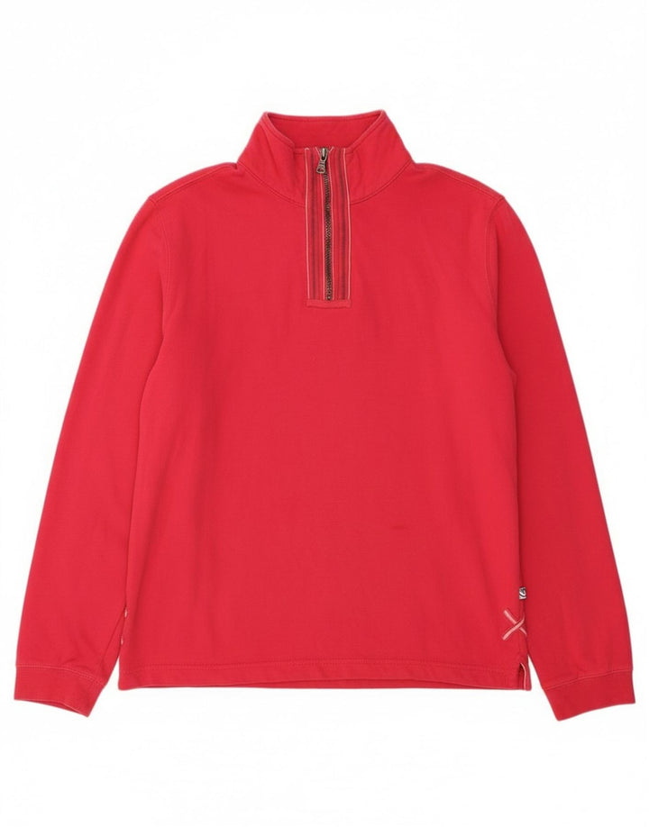 White Stuff Sweat-shirt à col zippé pour femme UK 12 Rose moyen Coton