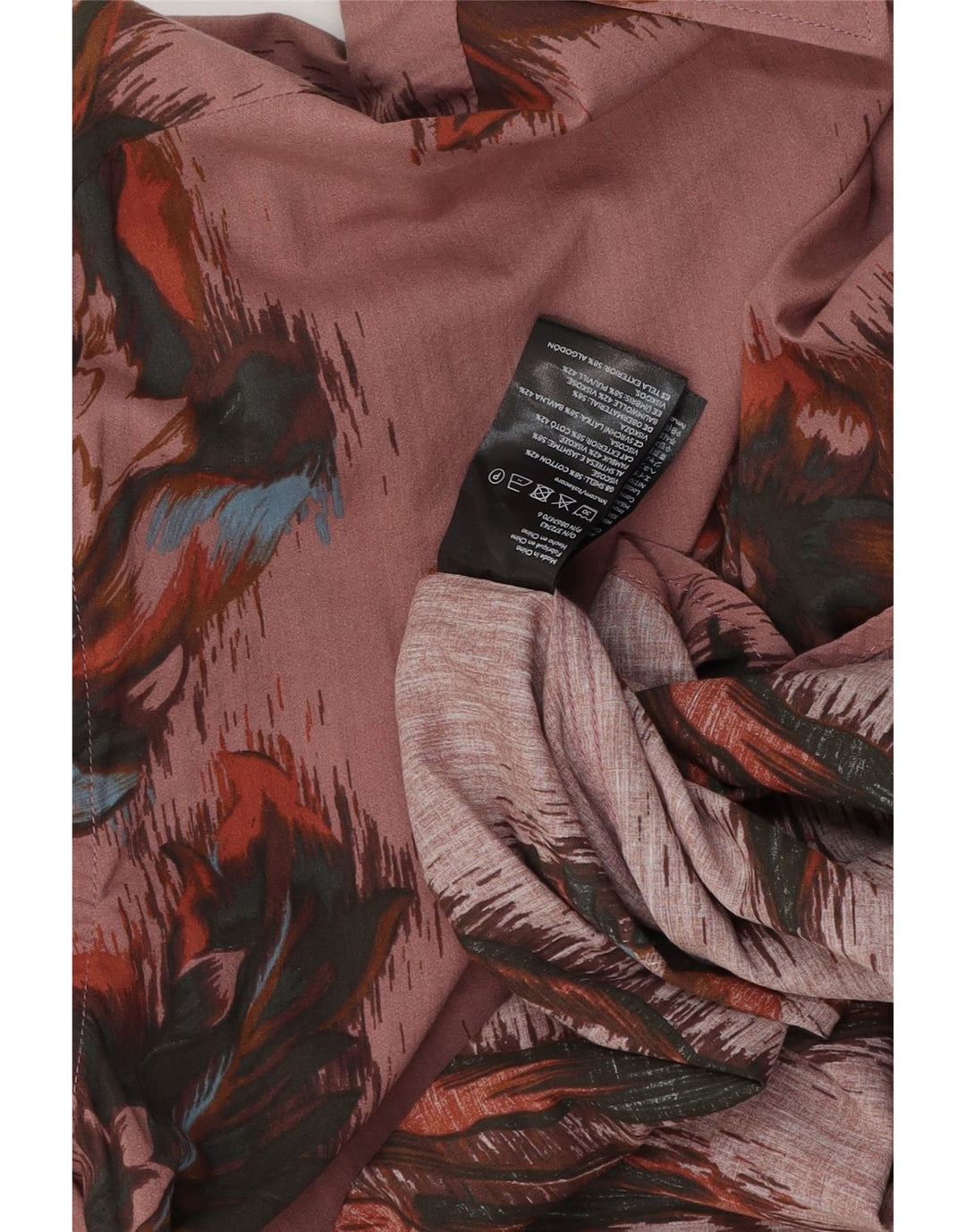 VINTAGE Chemise Homme Grand Coton Floral Rose