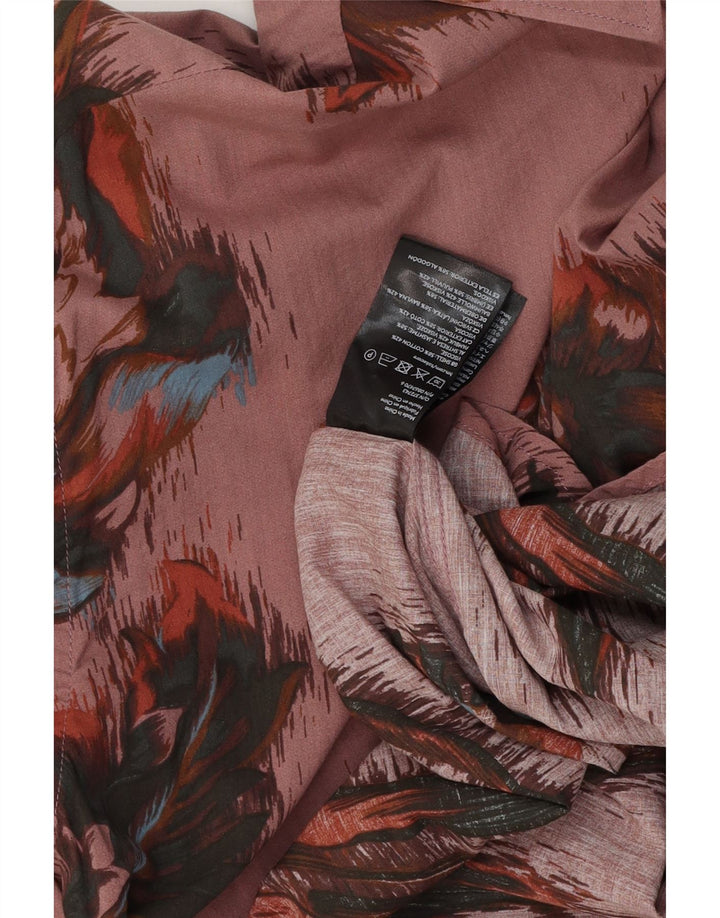 VINTAGE Chemise Homme Grand Coton Floral Rose