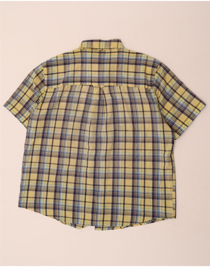 Chaps Chemise à manches courtes pour homme XL en coton à carreaux jaunes
