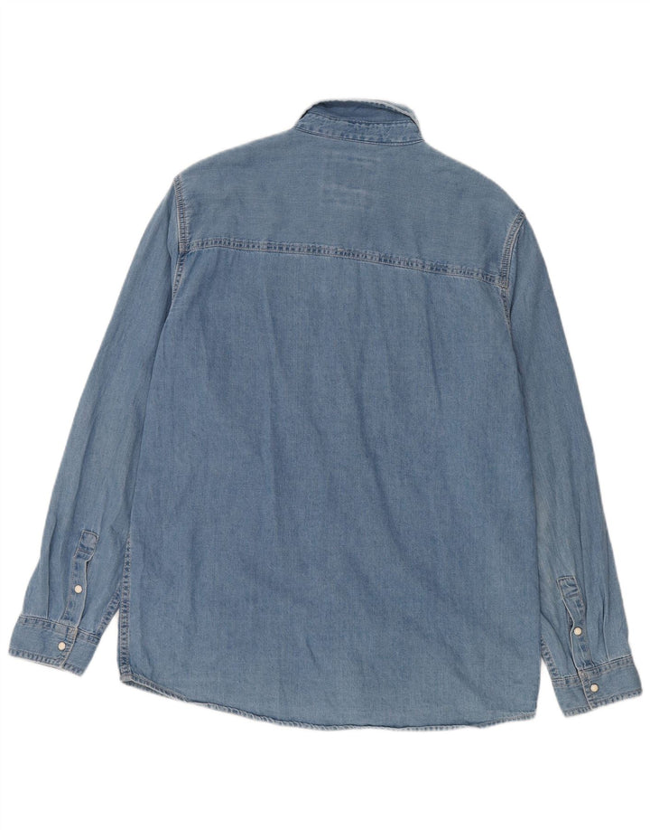 Zara Homme Chemise En Jean Large Bleu Coton