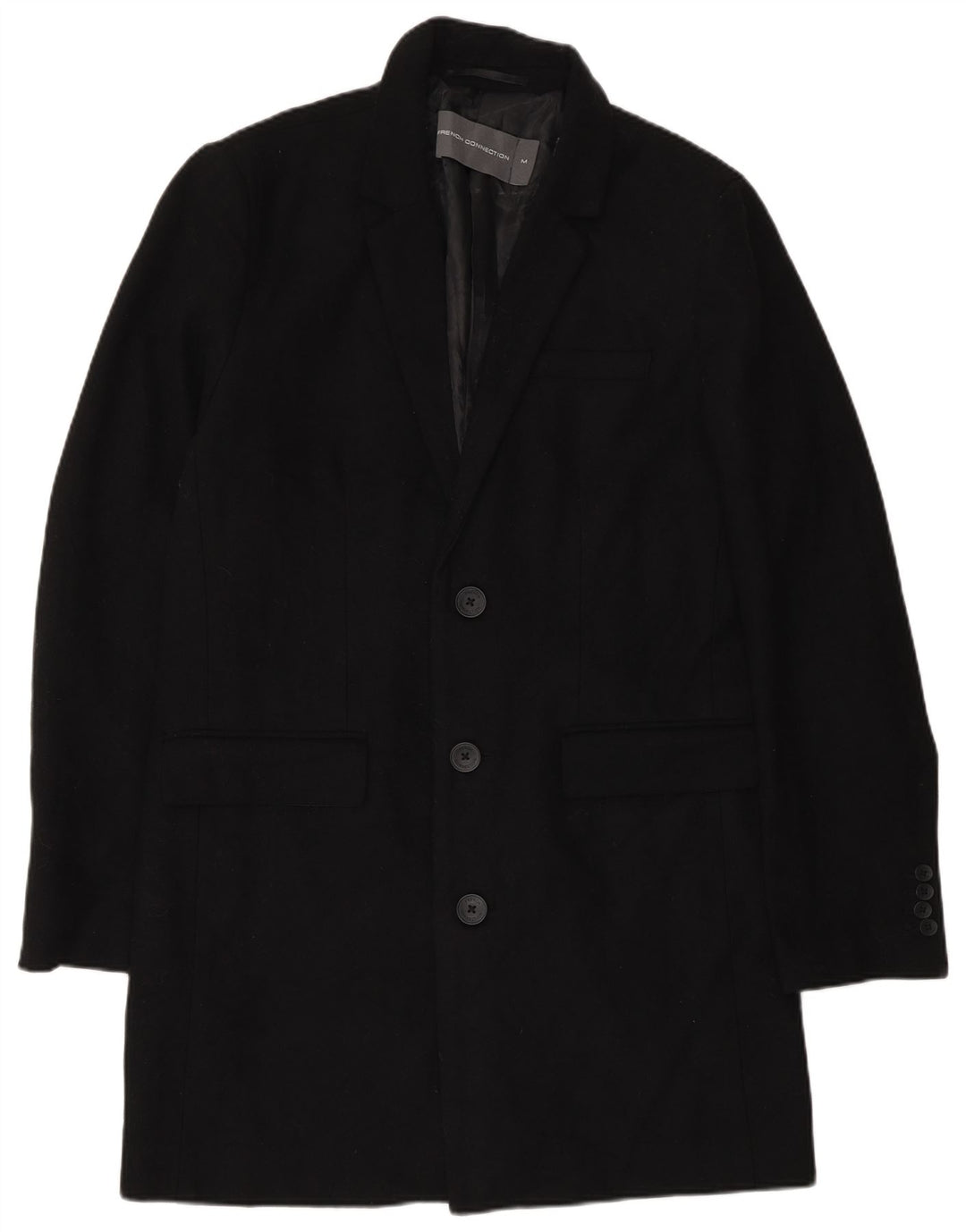 French Connection Manteau pour homme UK 38 Laine noire moyenne