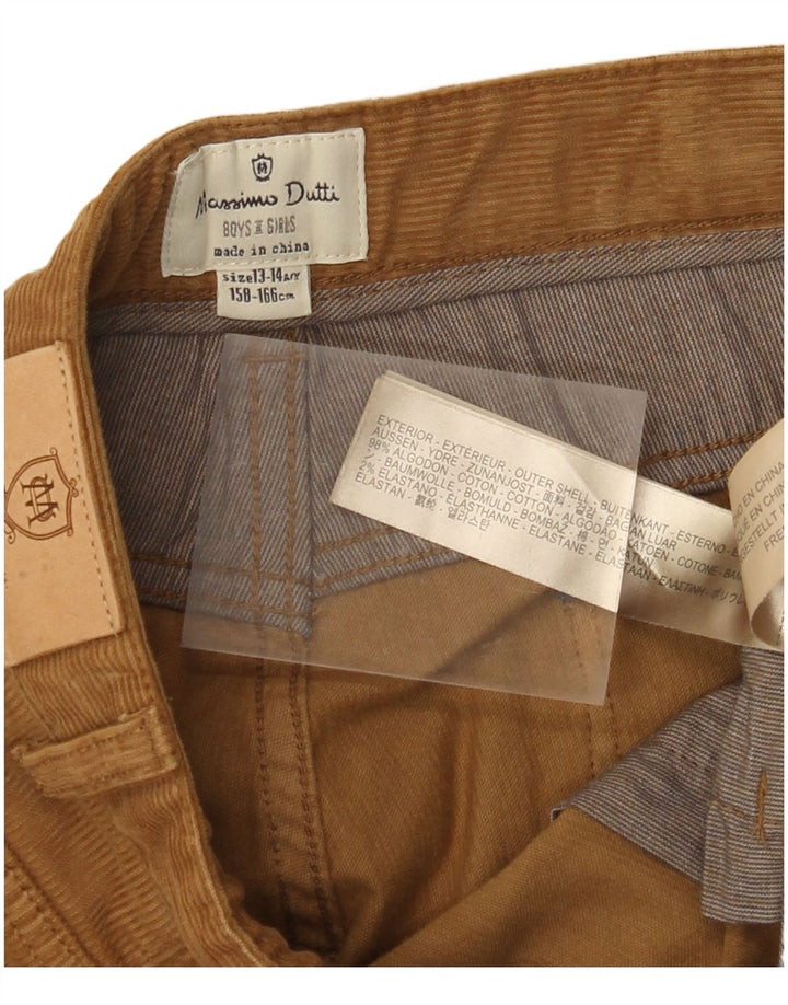 MASSIMO DUTTI Pantalon Slim en Velours Côtelé Garçon 13-14 Ans W28 L32 Coton Marron
