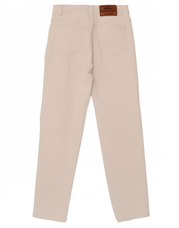 John Baner Jean taille haute pour femme UK 14 Large W28 L30 Coton blanc