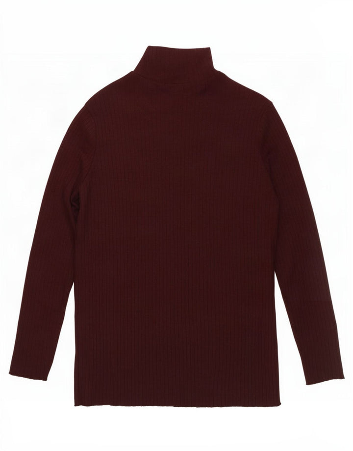 Zara Femme Top Manches Longues UK 16 Large Marron Polyester