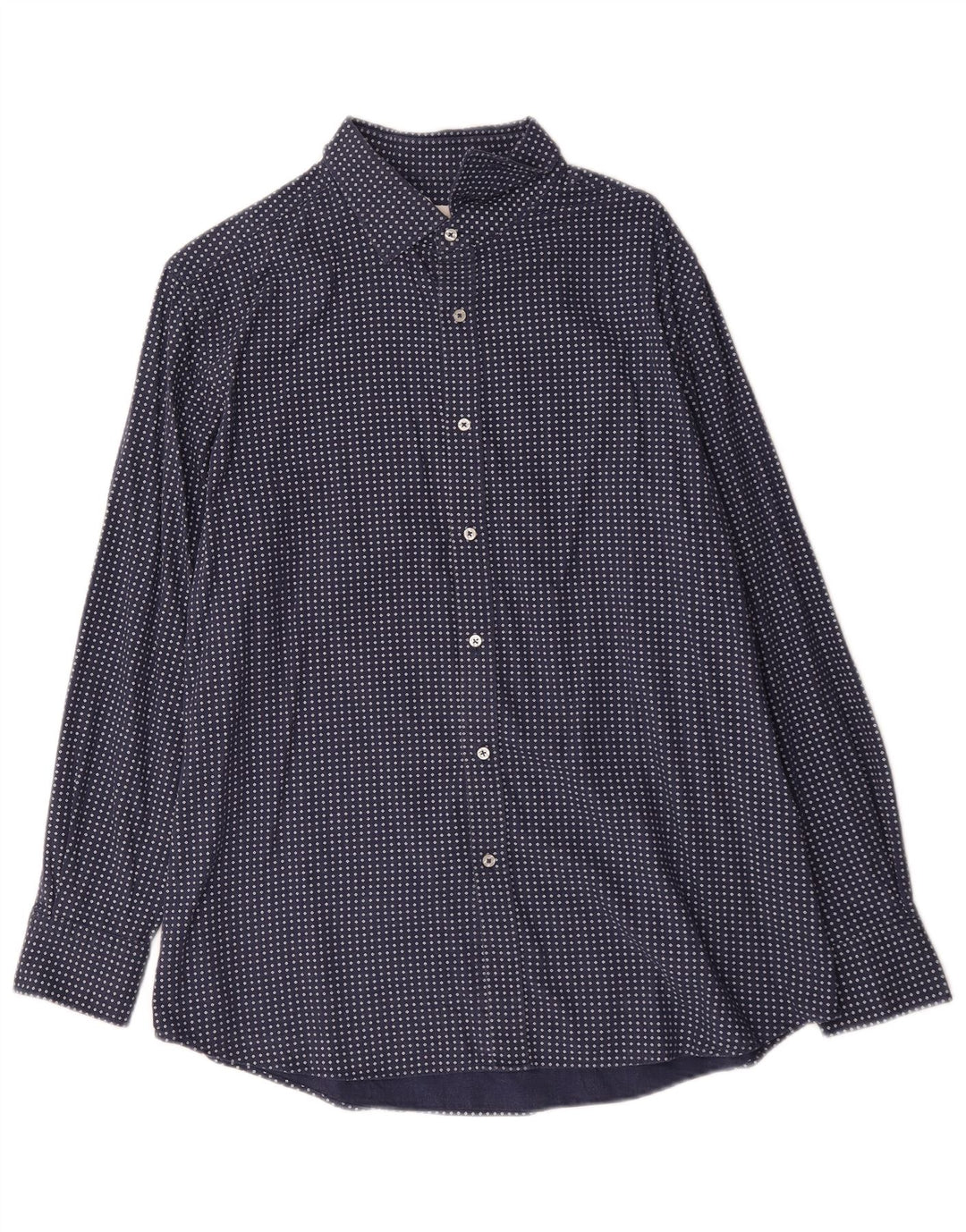 Massimo Dutti Chemise Homme XL Bleu Géométrique Coton