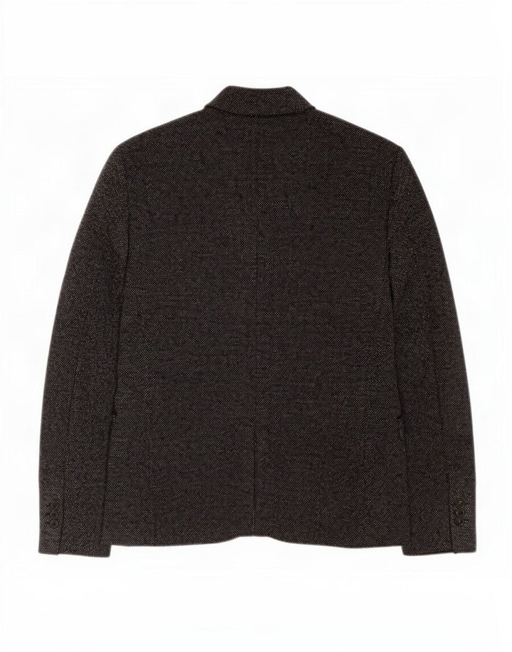 Zara Veste Blazer 2 Boutons Homme EU 50 Gris Moyen Polyester