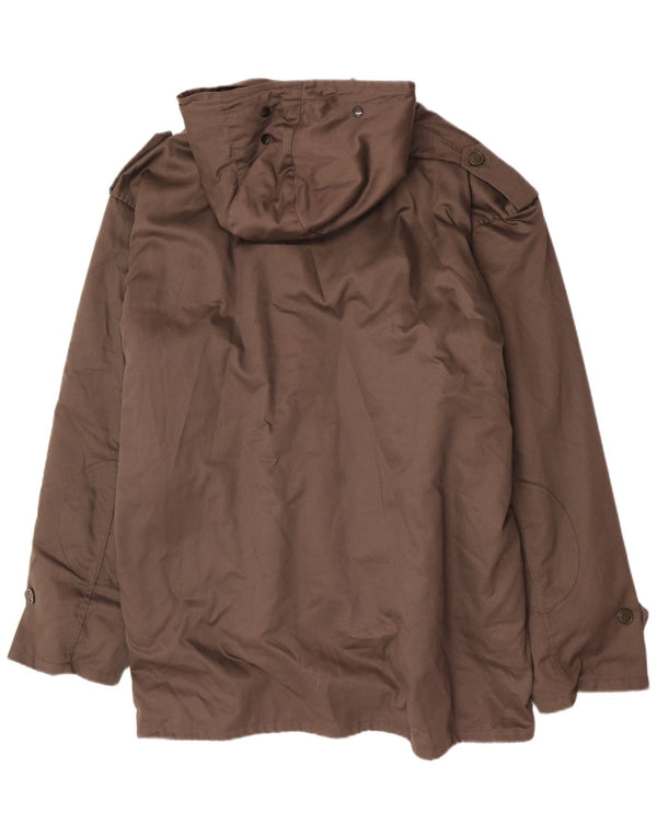 vintage Mens Militaire À Capuchon Sherpa Parka Veste IT 62 3XL Kaki
