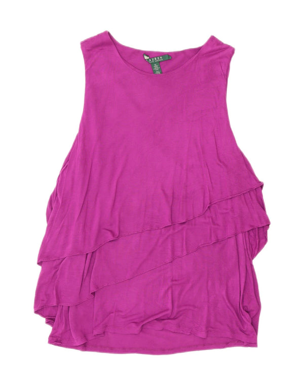 Ralph Lauren Chemisier sans manches pour femme UK 18 XL Violet Viscose