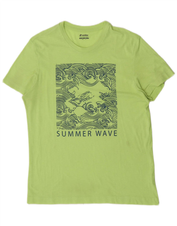 Lotto T-Shirt Graphique Homme Top XL Vert Polyester