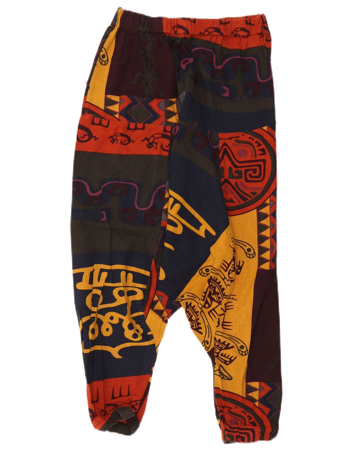 Pantalon Harem Femme Vintage Grand W32 L19 Patchwork Multicolore