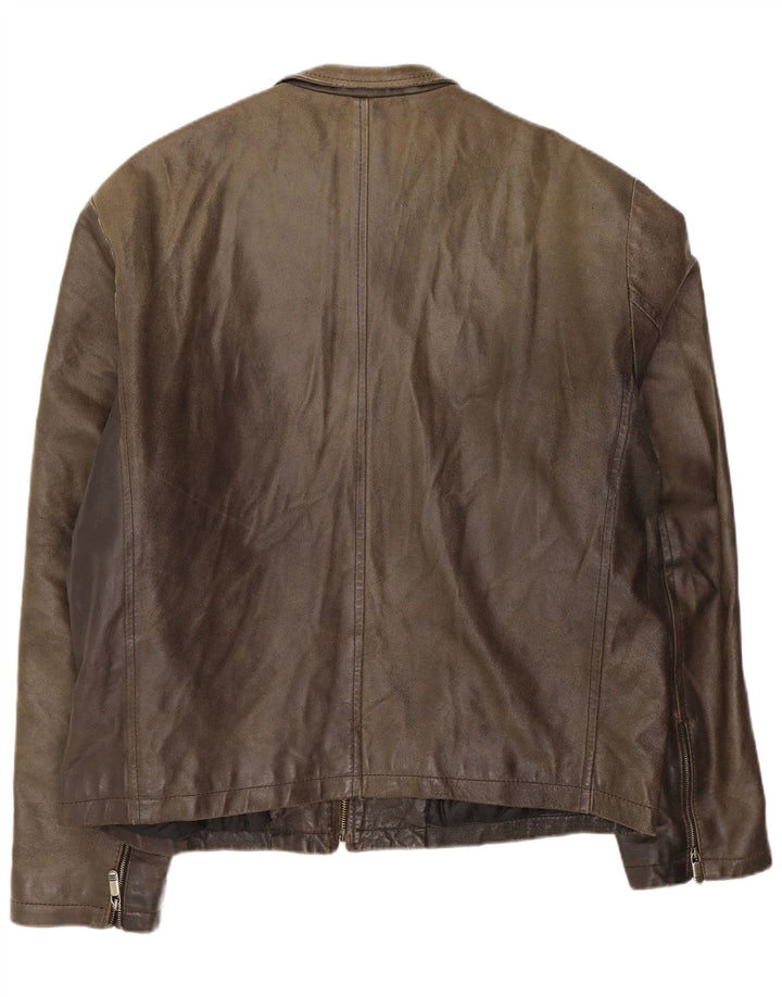 Planet Veste en cuir pour homme IT 54 2XL Vert