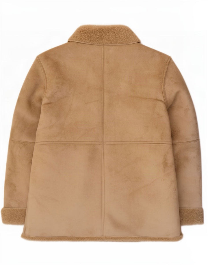 David Barry Veste Sherpa Femme UK 16 Large Beige Polyester