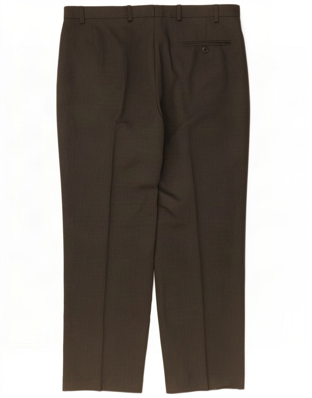 Marks & Spencer Pantalon de costume pour homme W36 L29 Marron à fines rayures Polyester
