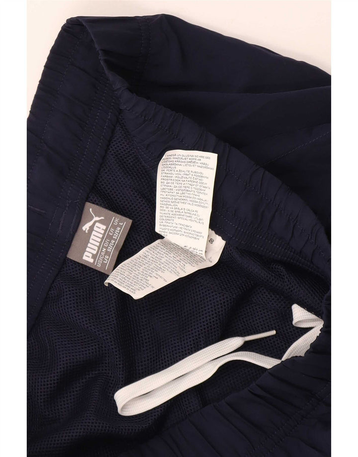 Puma Pantalon de survêtement pour homme en polyester bleu marine Taille L