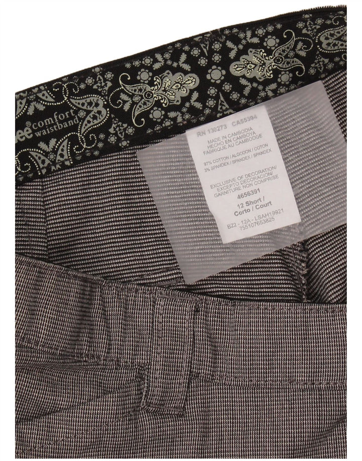 LEE Pantalon droit décontracté pour femme US 12 Large W34 L30 Gris à carreaux en coton