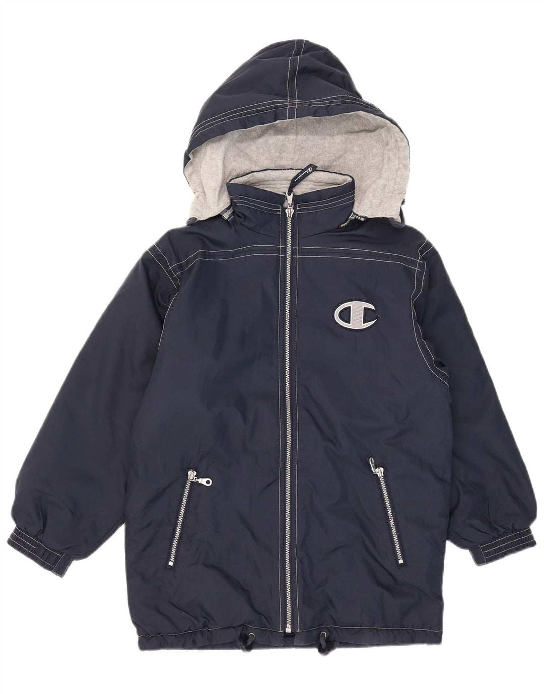 Champion Manteau matelassé à capuche graphique pour garçon 9-10 ans Bleu marine Polyamide