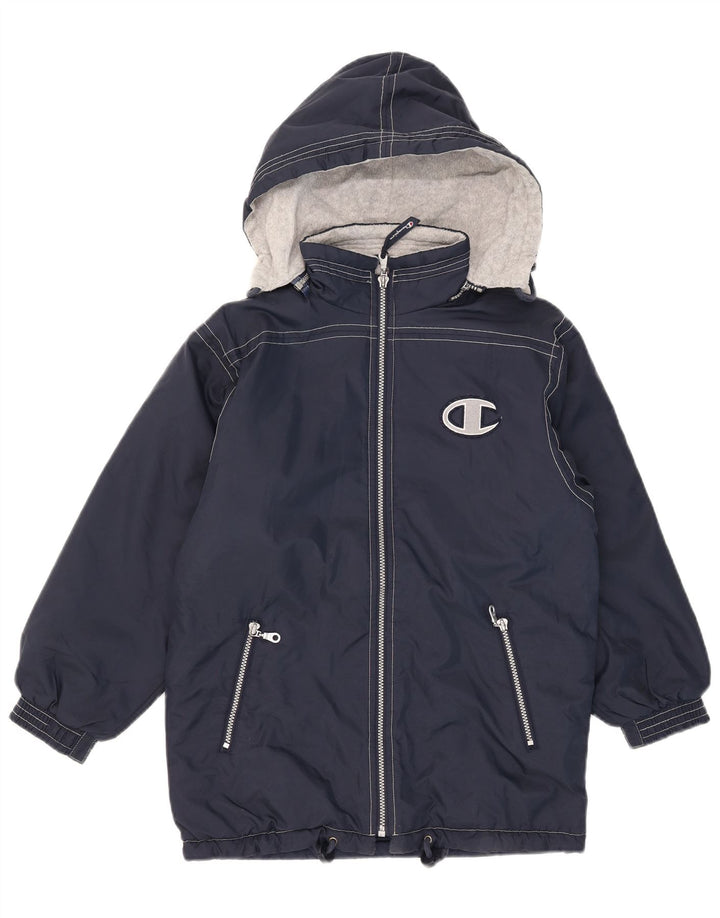 Champion Manteau matelassé à capuche graphique pour garçon 9-10 ans Bleu marine Polyamide