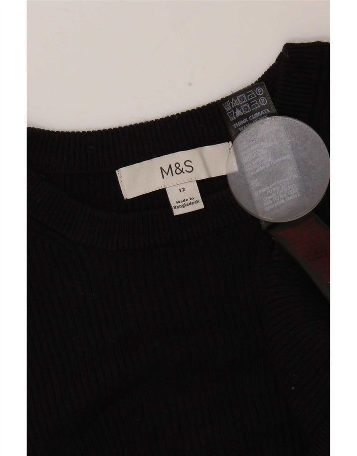 Marks & Spencer Haut à manches longues pour femme UK 42 Medium Noir Viscose