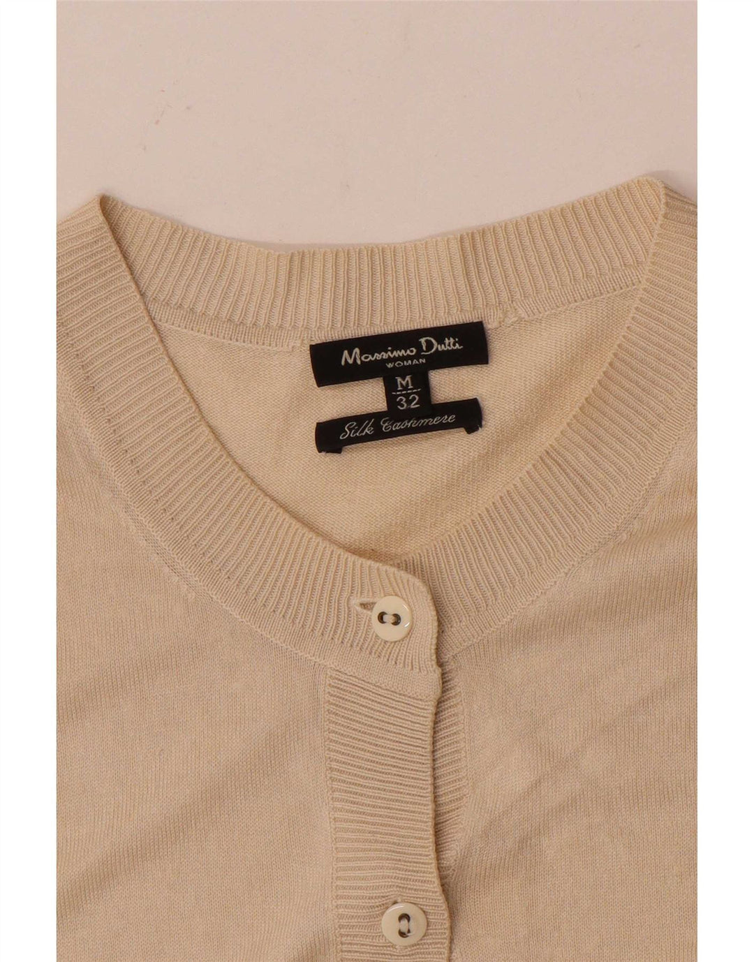 Massimo Dutti Cardigan pour femme en soie beige moyen UK 12