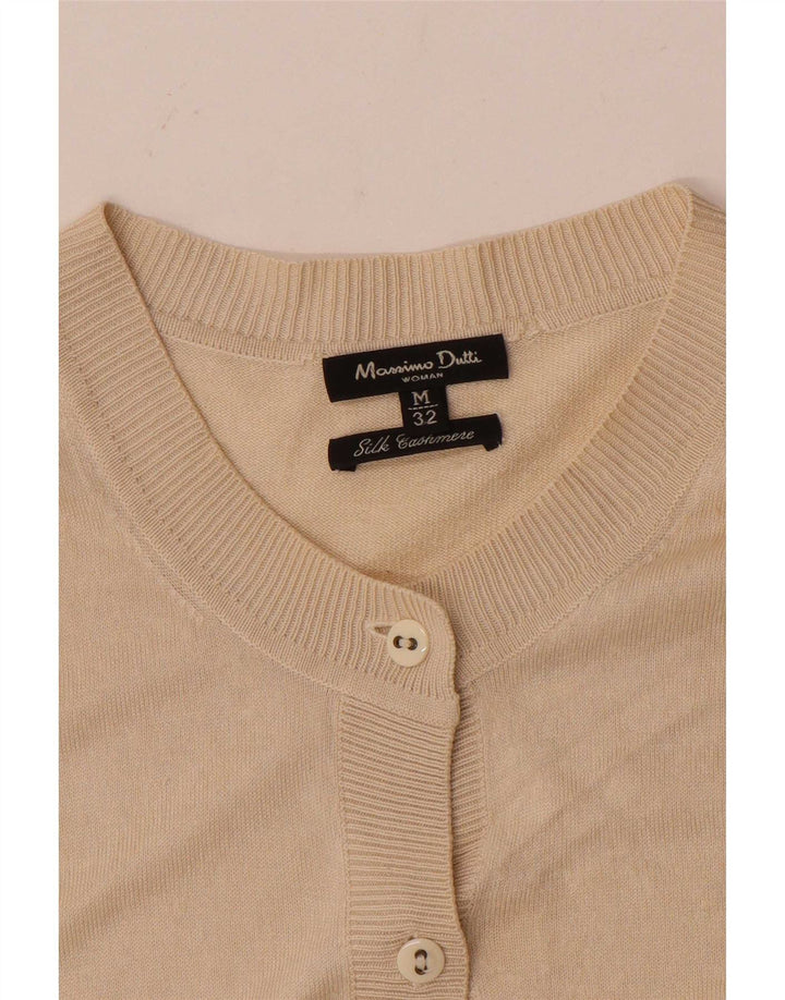 Massimo Dutti Cardigan pour femme en soie beige moyen UK 12