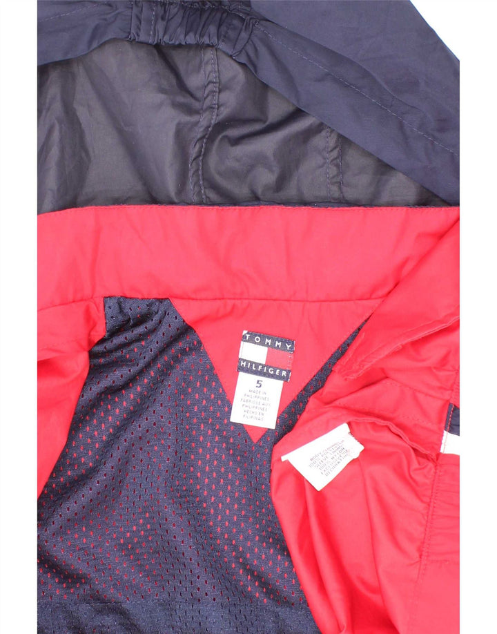 Tommy Hilfiger Veste bomber à capuche pour garçon 4-5 ans Rouge Colourblock