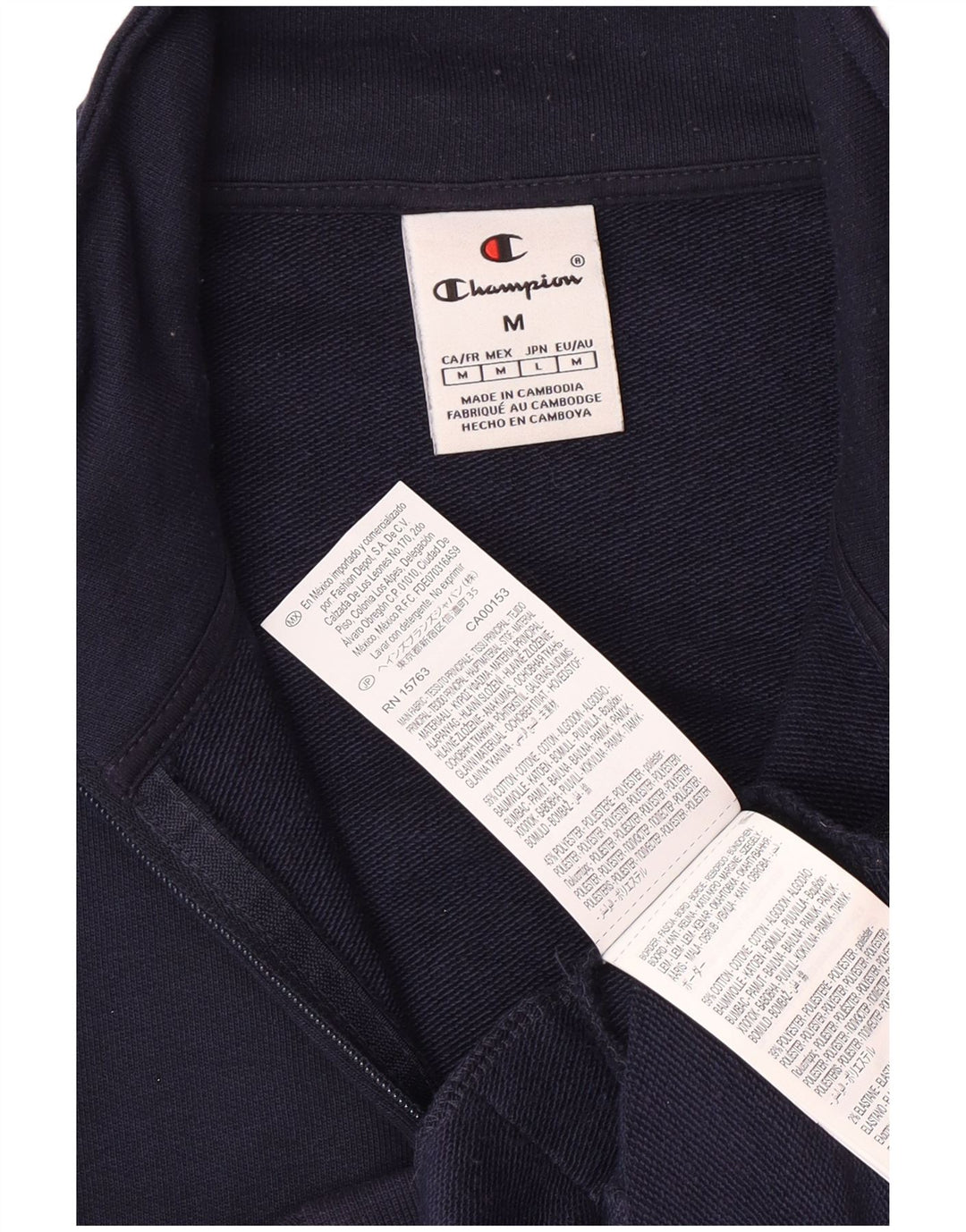 Champion Veste de Survêtement Homme Bleu Marine Moyen Coton