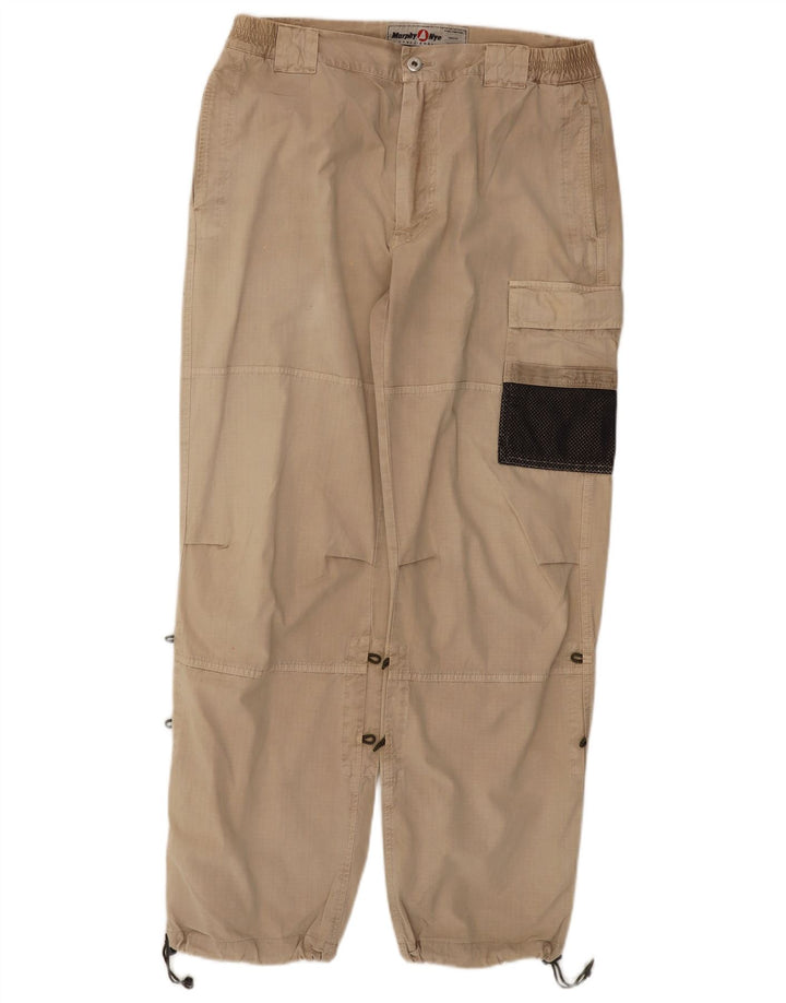 Murphy & Nye Pantalon cargo de jogging pour homme W36 L30 Coton beige