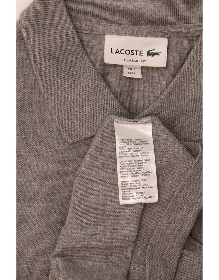 Lacoste Polo coupe classique pour homme taille 7 grand coton gris