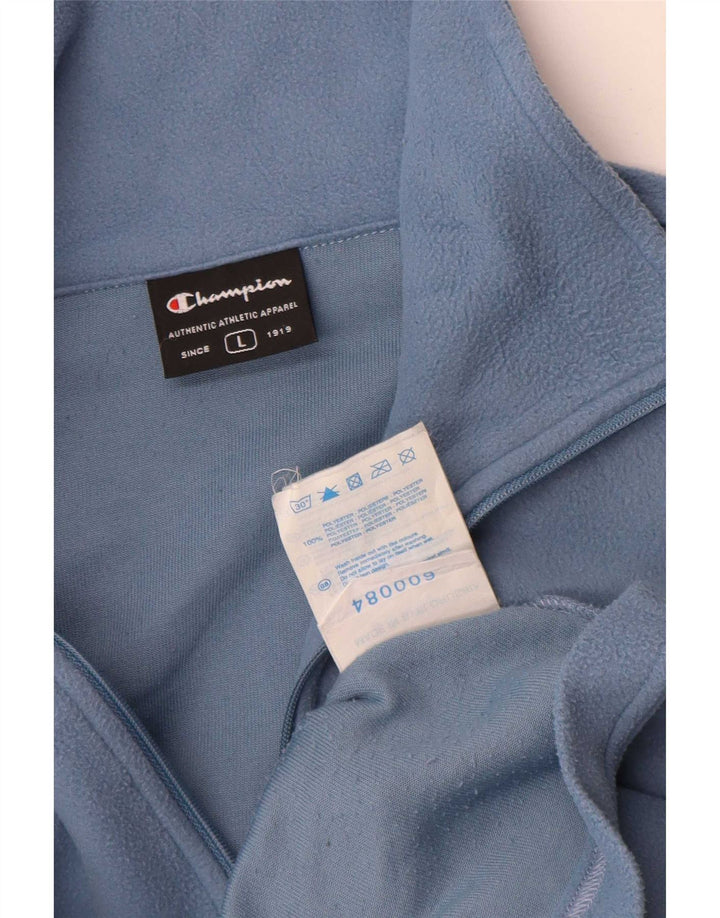 Champion Pull polaire à col zippé pour homme, grand coton bleu