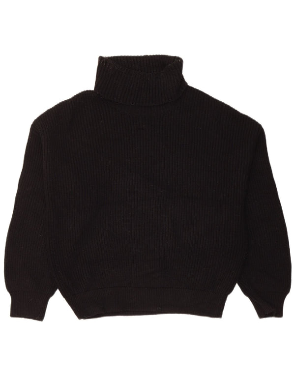 Zara Pull col roulé pour femme UK 14 Medium Noir Viscose