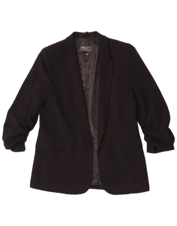 Marks & Spencer Veste blazer à manches 3/4 pour femme UK 10 Small Noir
