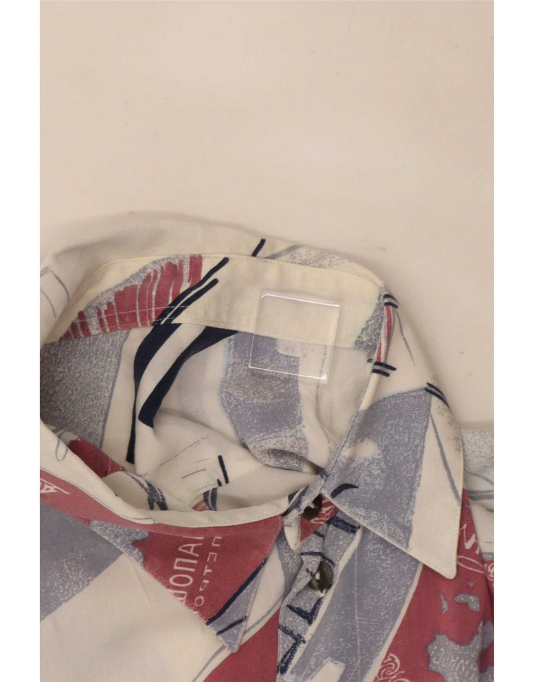 vintage Chemise à manches courtes pour hommes XL Géométrique multicolore