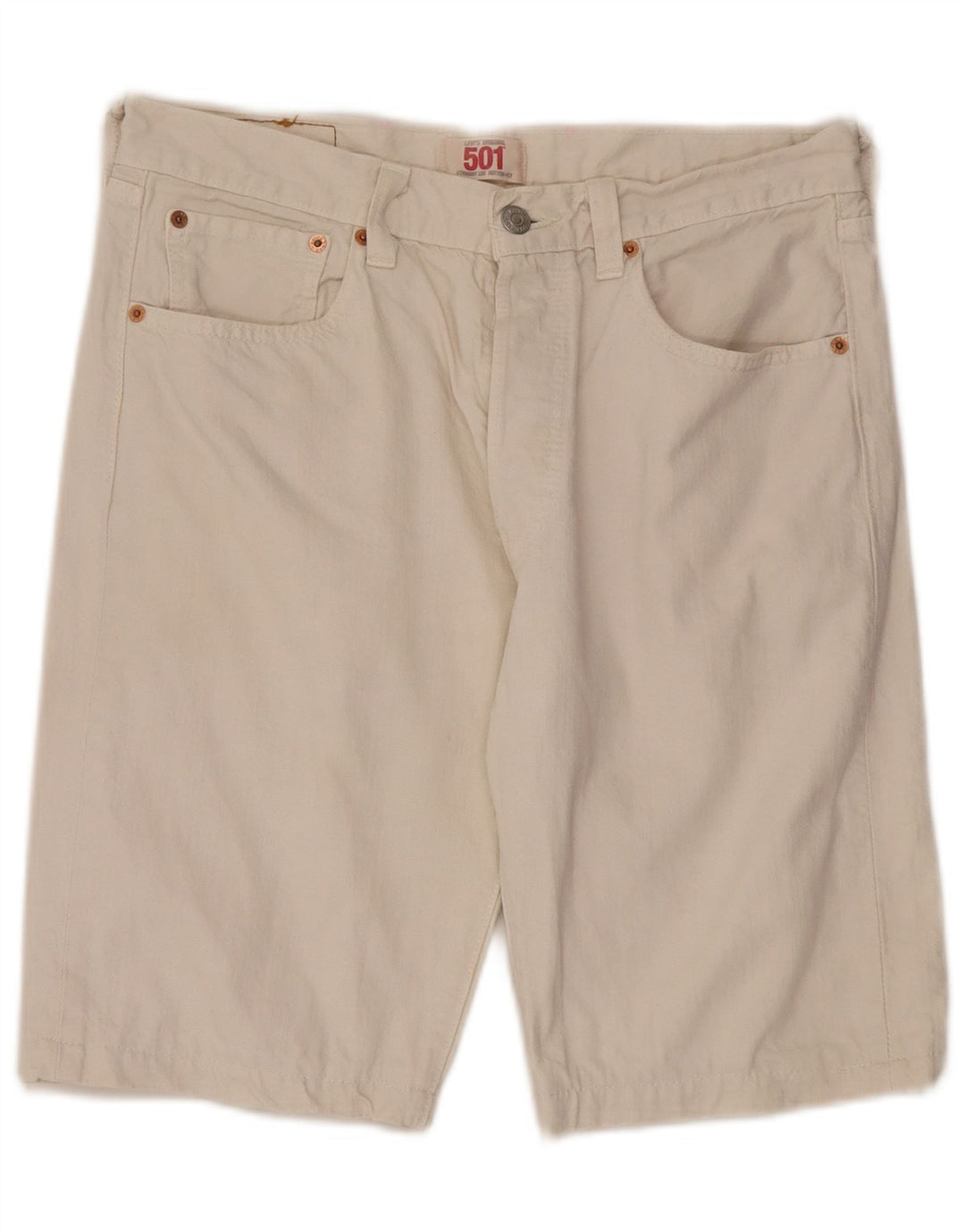 Levi's Short en Jean 501 W33 Homme Blanc Moyen Coton