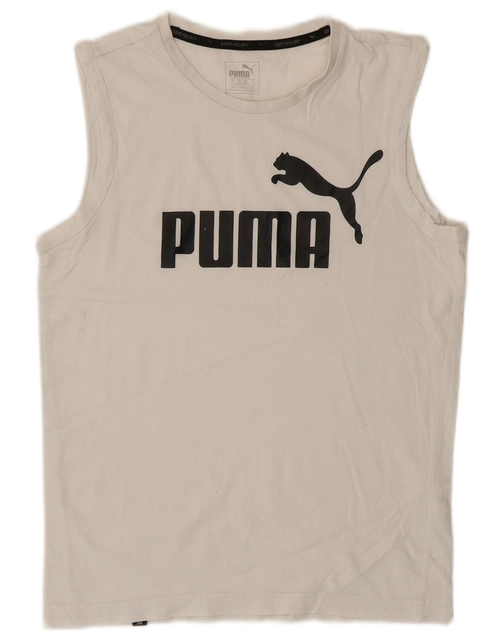 Puma Débardeur Graphic Homme Blanc Small