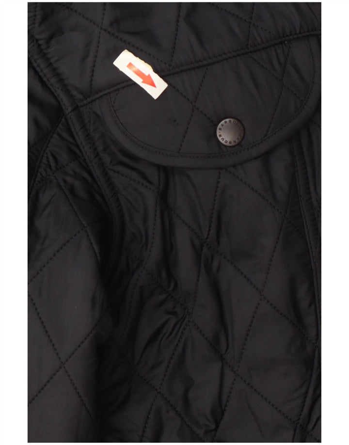 Barbour Veste matelassée à capuche pour femme UK 12 Gris moyen Polyamide