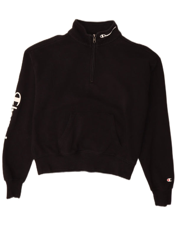 Champion Sweat-shirt graphique surdimensionné pour femme UK 10 Petit Noir