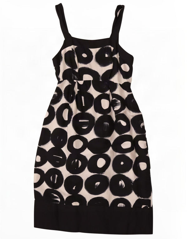 Betty Jackson Robe fourreau sans manches pour femme UK 10 Petit Noir Géométrique