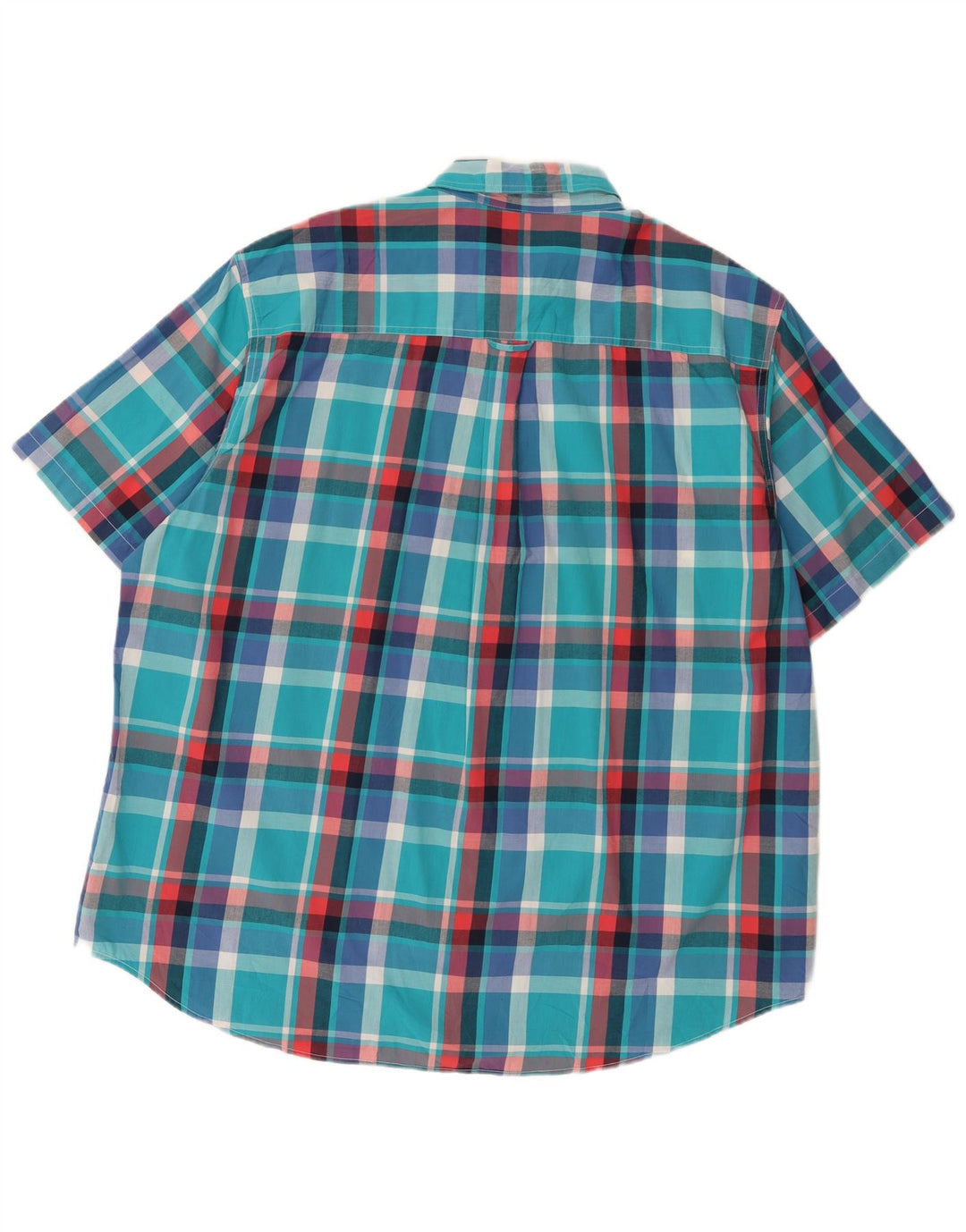 Chaps Chemise à manches courtes pour homme 2XL en coton à carreaux bleu