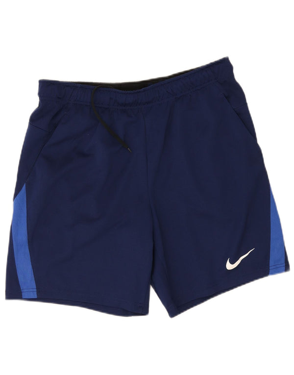 Nike Short de sport Dri Fit Standard pour homme - Large - Bleu marine - Colorblock