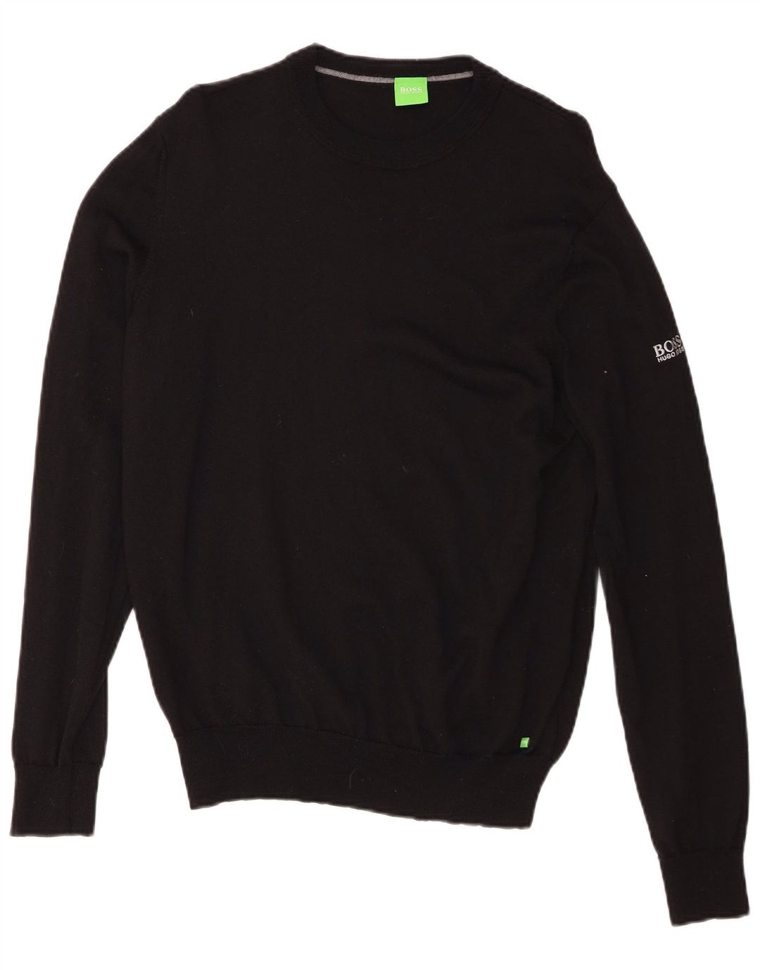 Hugo Boss Pull ras du cou pour homme en laine vierge noire Large