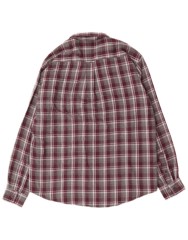 JAMES PRINGLE Chemise en flanelle pour homme XL en coton à carreaux bordeaux