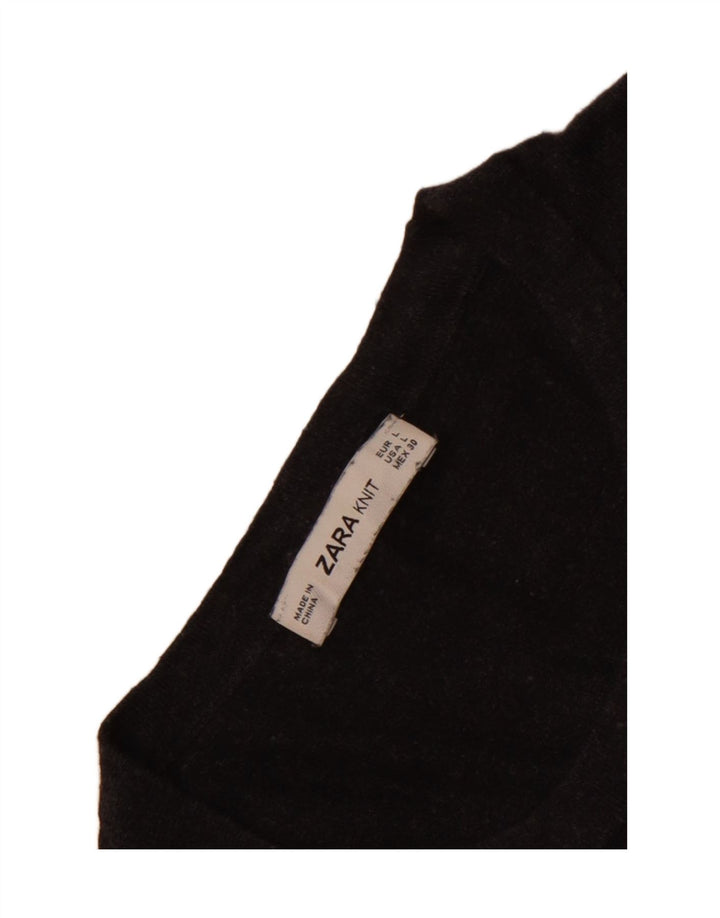 Zara Pull ras du cou pour femme UK 14 Large Gris