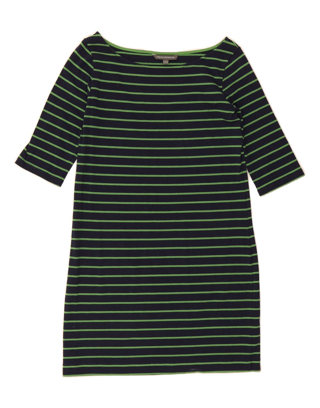 FRENCH CONNECTION Womens Sheath Dress UK 14 Medium Navy Blue Striped Vintage French Connection and Second-Hand French Connection from Messina Hembry 