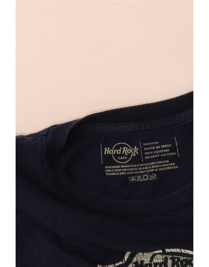 Hard Rock Cafe T-Shirt Graphique Homme Haut Bleu Marine Moyen Coton