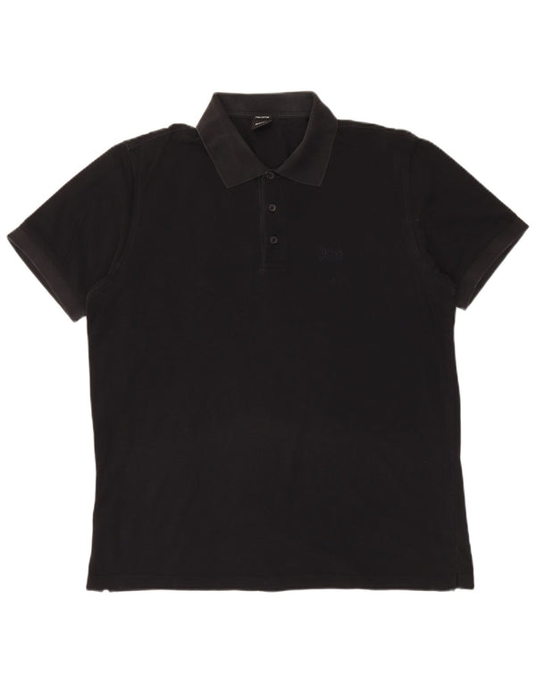 HUGO BOSS Polo Homme XL Noir Coton