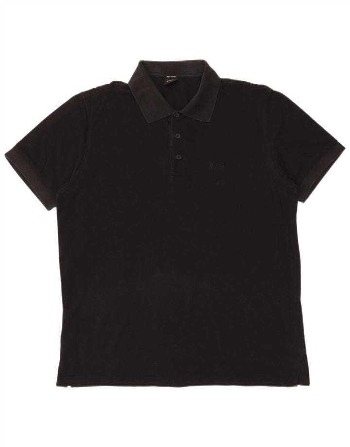 HUGO BOSS Polo Homme XL Noir Coton