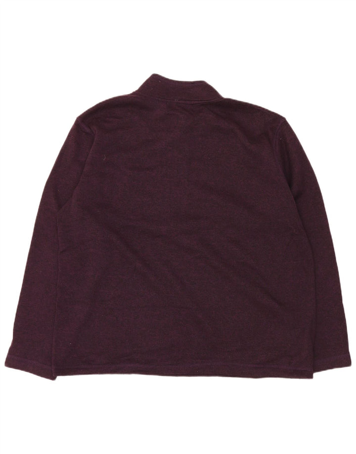 EDDIE BAUER Sweat-Shirt Col Zippé Homme XL Violet Moucheté Polyester